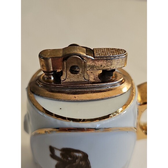 Vintage English Setter Porcelain Cigarette Table lighter Japan - Picture 2 of 7